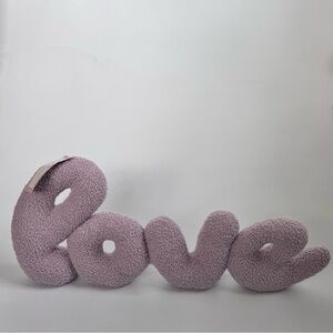 Cupcakes and Cashmere Valentine’s LOVE Day letter pillow Purple